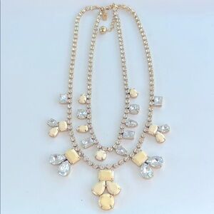 Rare Kate Spade Double Layer Secret Garden Rhinestone Statement Necklace